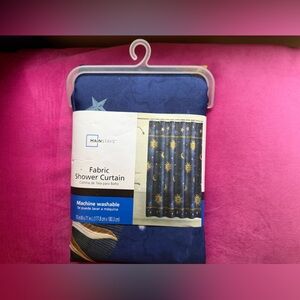 Mainstays Navy Fabric Shower Curtain